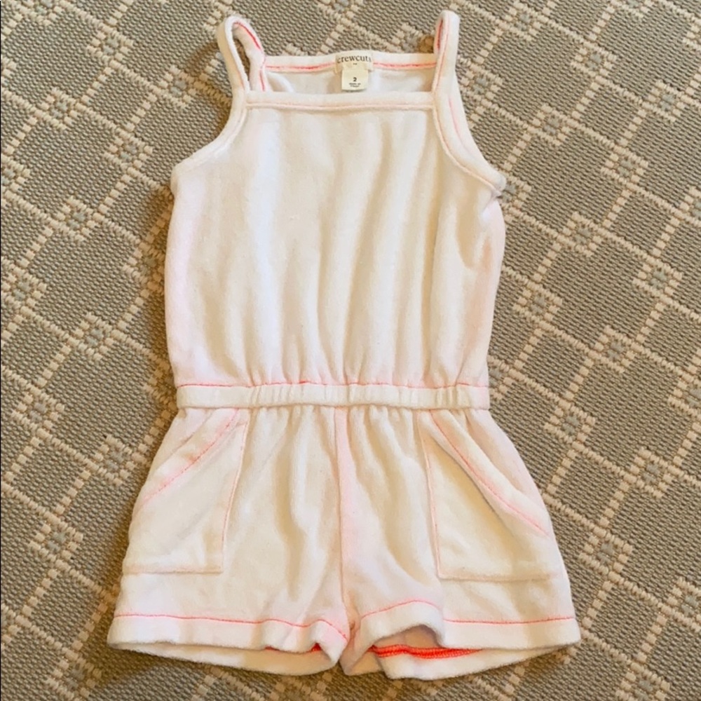Crewcuts Size 2 White Terrycloth Jumpsuit/Coverup